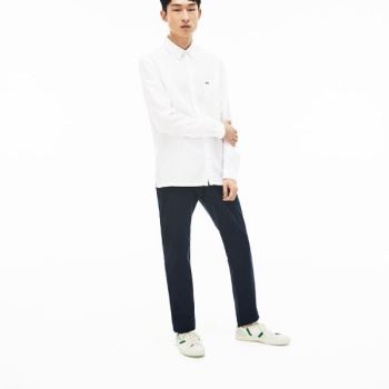 Lacoste Regular Fit Linen Shirt - Šortky Pánské Bílé | CZ-0XnXgI